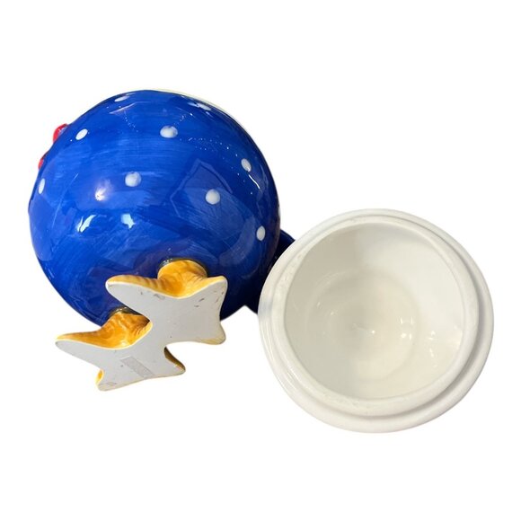 Vintage Ceramic Chick Shaped Mug with Lid – Blue Polka Dot Outfit & Hat – 6 x 5 - Picture 7 of 7